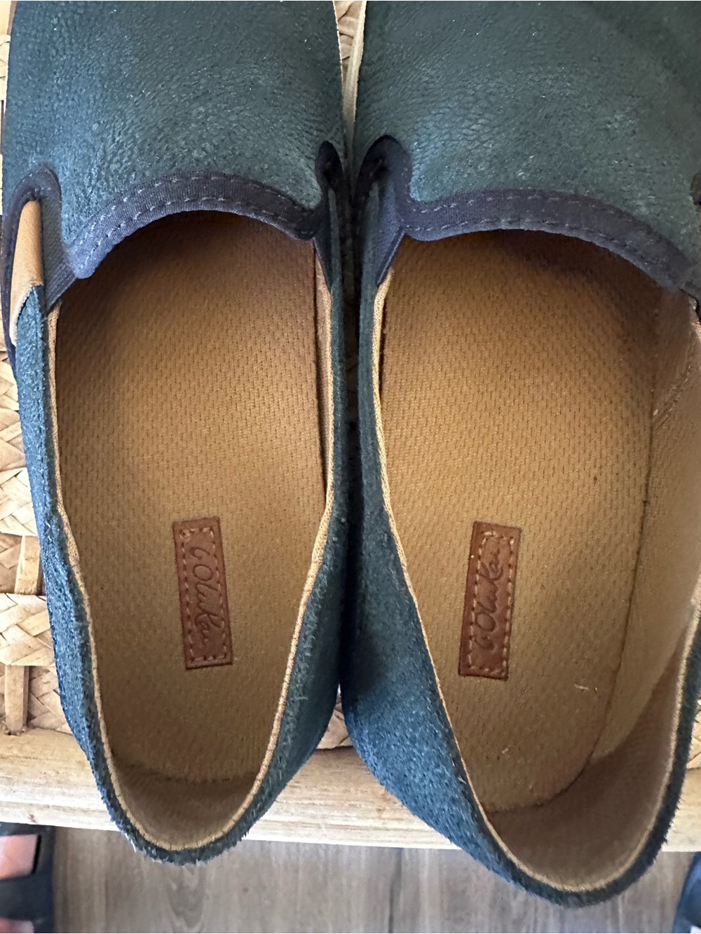 OluKai navy blue Suede Slip-On Flats
